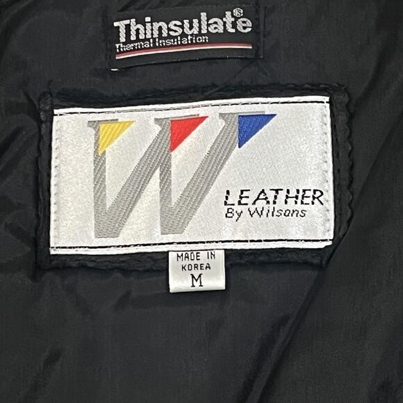 Vintage Wilsons Leather Jacket Womens Medium Thinsulate Insulated 90s - Picture 10 of 12
